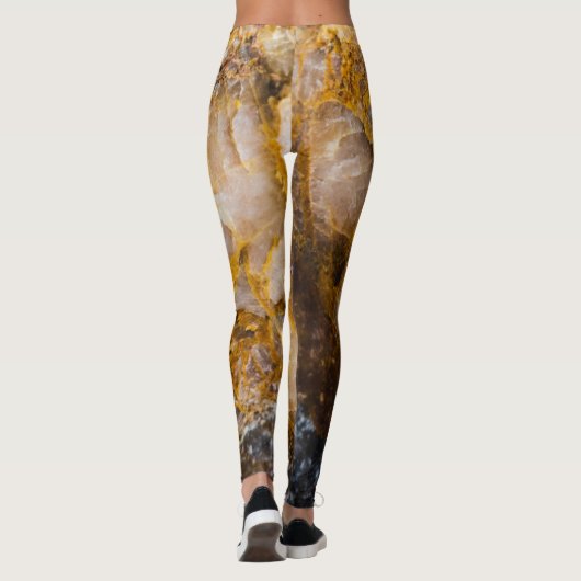 Abstrakte Bronzestruktur Leggings (Rückseite)