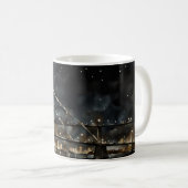 Abstrakte Brücke mit Vollmond Kaffeetasse (VorderseiteRechts)