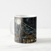 Abstrakte Brücke mit Vollmond Kaffeetasse (Vorderseite Links)