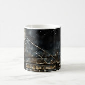 Abstrakte Brücke mit Vollmond Kaffeetasse (Mittel)