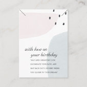 ABSTRAKTE BRUSH BIRTHDAY GIFT NECKLACE DISPLAD-KAR PLATZKARTE (Vorderseite)