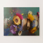 Abstrakte Bücher und Blume Puzzle (Horizontal)