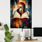 Abstrakte Buchkunst - Geometrisches Design für Les Poster (Heimbüro)