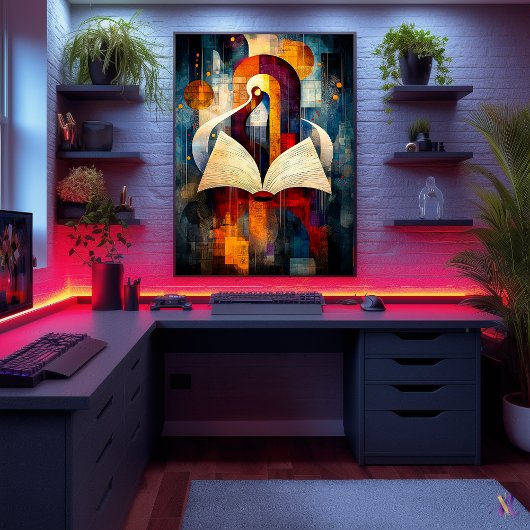 Abstrakte Buchkunst - Geometrisches Design für Les Poster