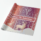 Abstrakte Bucks, Bäume und Schnee Geschenkpapier (Ungerollt)