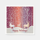 Abstrakte Bucks, Bäume und Schnee Serviette (Vorderseite)