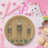 Abstrakte Bulbous Art Nouveau Form Fleur-de-lis Pappteller (Party)