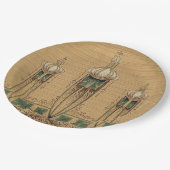 Abstrakte Bulbous Art Nouveau Form Fleur-de-lis Pappteller (Schrägansicht)