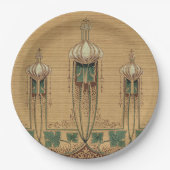 Abstrakte Bulbous Art Nouveau Form Fleur-de-lis Pappteller (Vorderseite)