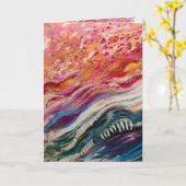 Abstrakte bunt fließende Grußkarte Karte (Gelbe Blume)