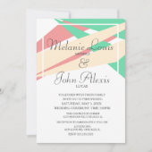 Abstrakte bunt kühne moderne Hochzeitskoralle Limo Einladung (Vorderseite)