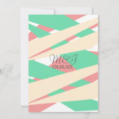 Abstrakte bunt kühne moderne Hochzeitskoralle Limo Einladung (Rückseite)