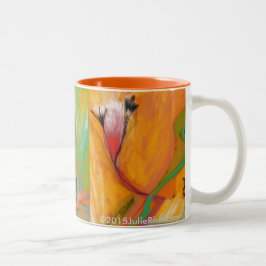 Abstrakte bunte Blumen-TASSE Zweifarbige Tasse