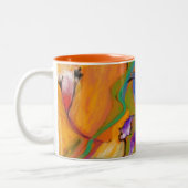 Abstrakte bunte Blumen-TASSE Zweifarbige Tasse (Links)
