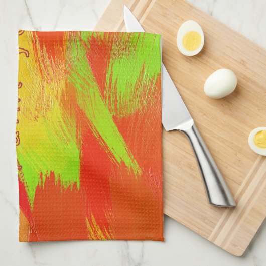 Abstrakte bunte Bürste streicht texture.text. Handtuch (Viertel Falte)