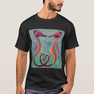 Abstrakte bunte Forellen in einer Reihe für Angelf T-Shirt