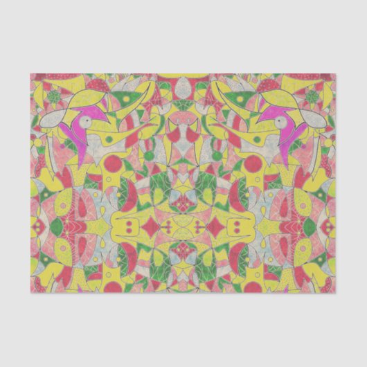 Abstrakte bunte, fragmentarische Patchwork Seidenpapier (Vorderseite)