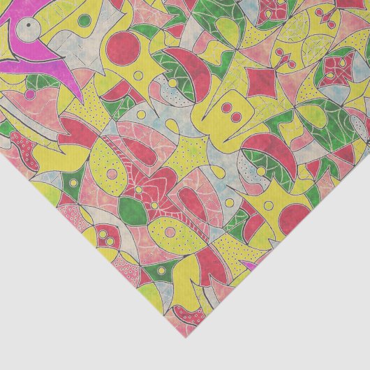 Abstrakte bunte, fragmentarische Patchwork Seidenpapier (Ausschnitt)