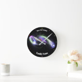 Abstrakte, bunte Gelee-Fische funky cool aussehen Runde Wanduhr (Zuhause)