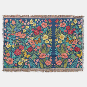 Abstrakte bunte Gouache-Wildblumen-Decken Decke