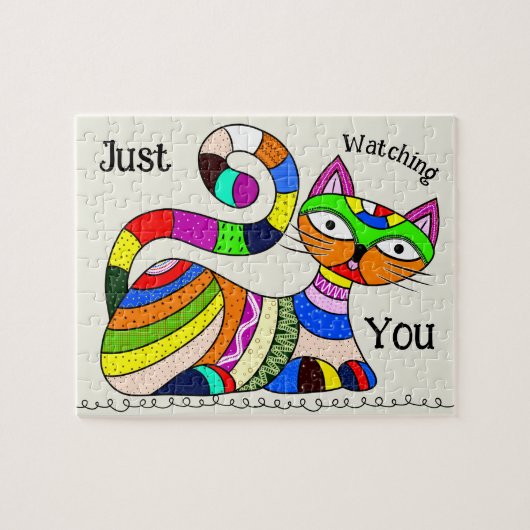 Abstrakte Bunte Katze Puzzle (Horizontal)