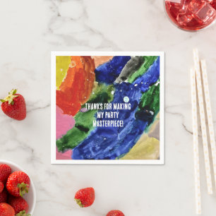 Abstrakte Bunte Kinder Kunst Party Serviette