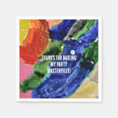 Abstrakte Bunte Kinder Kunst Party Serviette (Vorderseite)