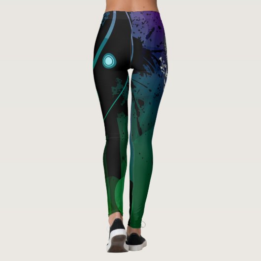 Abstrakte bunte Leggings einzigartig mit dem (Rückseite)