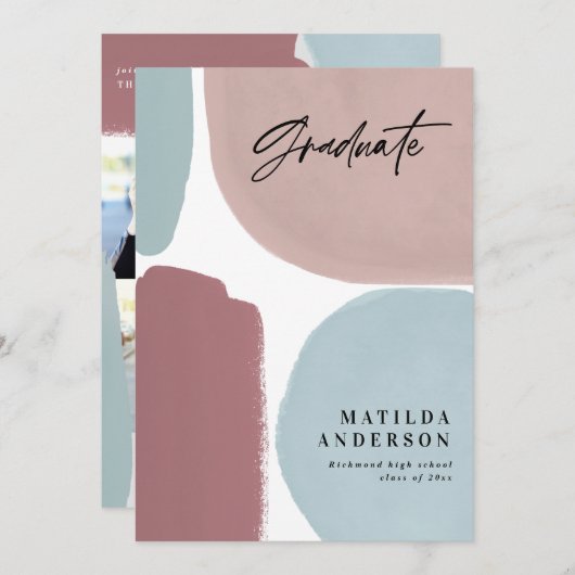 Abstrakte bunte Multi-Foto-Abschlussfeier Ankündigung (Vorne/Hinten)