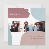 Abstrakte bunte Multi-Foto-Abschlussfeier Ankündigung (Rückseite)