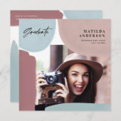 Abstrakte bunte Multi-Foto-Abschlussfeier Ankündigung (Vorne/Hinten)