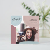 Abstrakte bunte Multi-Foto-Abschlussfeier Ankündigung (Stehend Vorderseite)