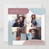 Abstrakte bunte Multi-Foto-Abschlussfeier Ankündigung (Rückseite)