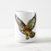 Abstrakte bunte Pinselstrichkunst mit fliegendem U Kaffeetasse (Mittel)