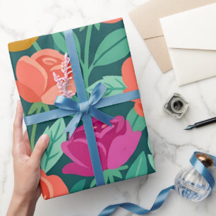 Abstrakte bunte Rosen Schmetterling Geschenkpapier