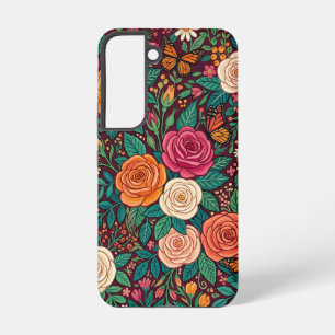 Abstrakte bunte Rosen Schmetterlinge Samsung Hülle Samsung Galaxy Hülle