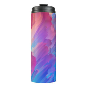 Abstrakte Bunte Spikes Thermosbecher