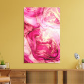 Abstrakte Burgund und Gold Alkoholtink Leinwand Pr (Insitu (Wohnzimmer))