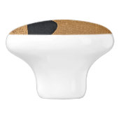 Abstrakte Burlap Textur Braun, Schwarz & Gold Keramikknauf (Seitenansicht)