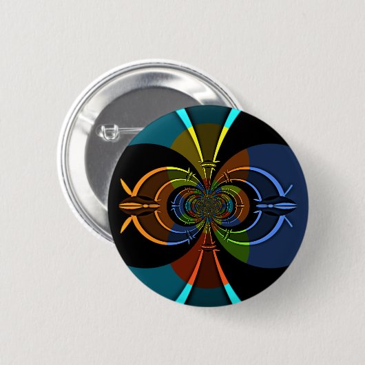 Abstrakte Burst Art Print Button (Vorne & Hinten)