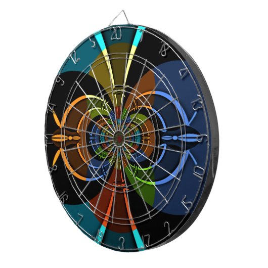 Abstrakte Burst Art Print Dartscheibe (Vorderseite rechts)