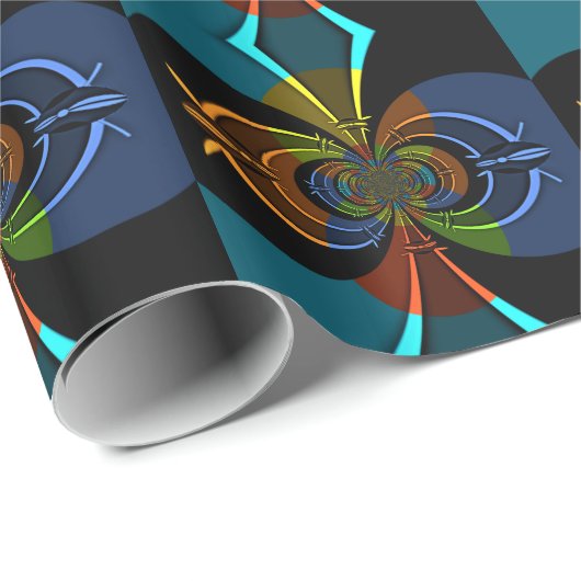 Abstrakte Burst Art Print Geschenkpapier (Rolleneckpunkt)