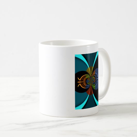 Abstrakte Burst Art Print Kaffeetasse (VorderseiteRechts)