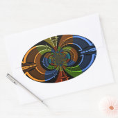 Abstrakte Burst Art Print Ovaler Aufkleber (Umschlag)