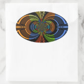 Abstrakte Burst Art Print Ovaler Aufkleber (Tasche)