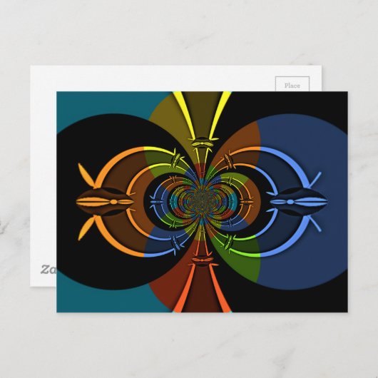 Abstrakte Burst Art Print Postkarte (Vorne/Hinten)