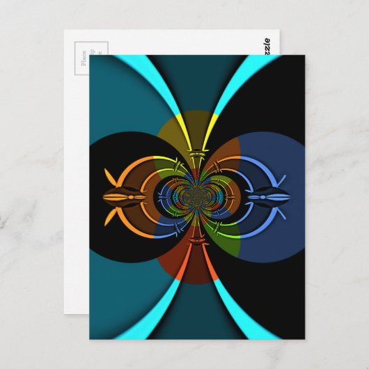 Abstrakte Burst Art Print Postkarte (Vorne/Hinten)