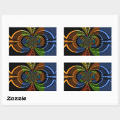 Abstrakte Burst Art Print Rechteckiger Aufkleber (Blatt)