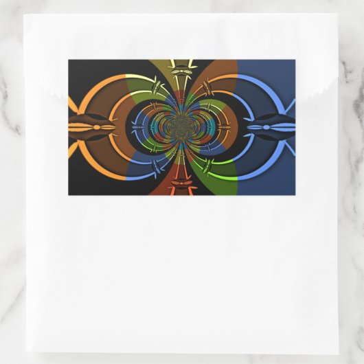 Abstrakte Burst Art Print Rechteckiger Aufkleber (Tasche)