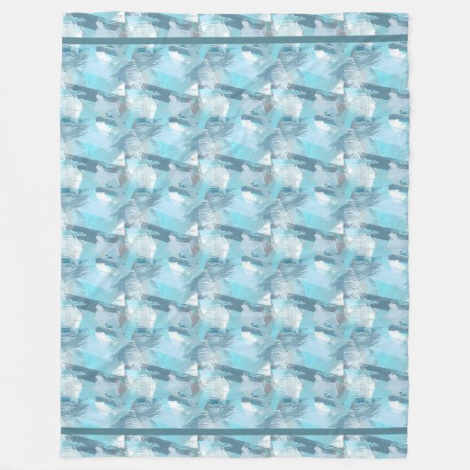 abstrakte Bürste streicht aquamarines Muster Fleecedecke (Vorderseite)
